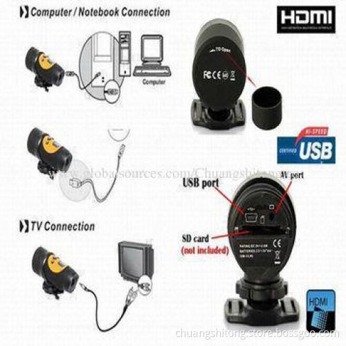 HD 720p Outdoor Sport Video Mini Bike Camcorder with Waterproof and Helmet Case